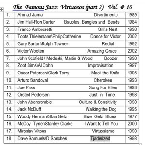 The Famous Jazz Virtuosos (part 2) Vol.#16. Compilation By Sk