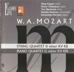 String Quartet Kv 421 / Piano Quartet Kv 478