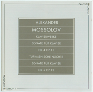 Mossolov: Piano Works